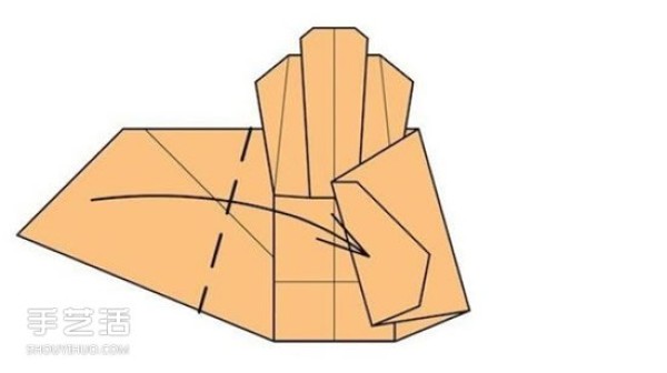 Illustration of folding method of origami sofa chair, step-by-step diagram of folding handmade sofa chair