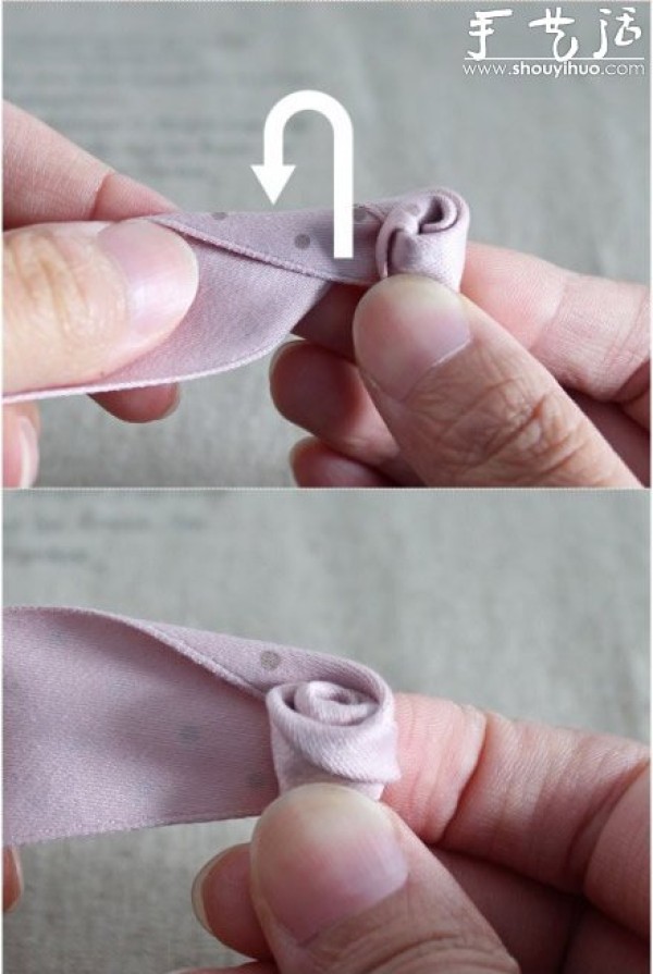 Handmade DIY tutorial for hair accessories: rose hair tie