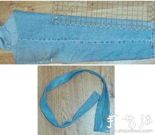 DIY denim handbag made from old jeans