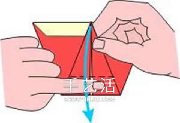 Illustration of the origami method of Christmas boots. Tutorial of folding Christmas boots for children.