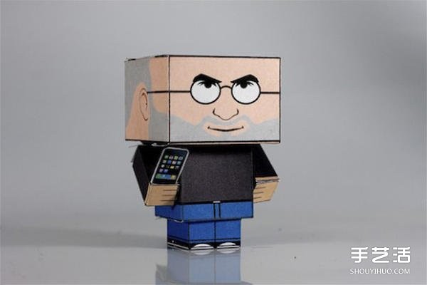 Handmade origami doll tutorial, Steve Jobs doll paper model making drawings