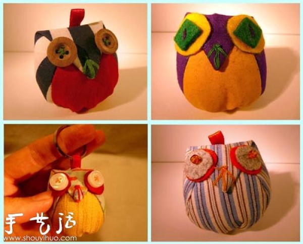 Handmade plump fabric owl