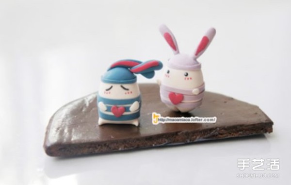 Jailbreak Rabbits soft pottery DIY work, cute handmade clay rabbit pictures