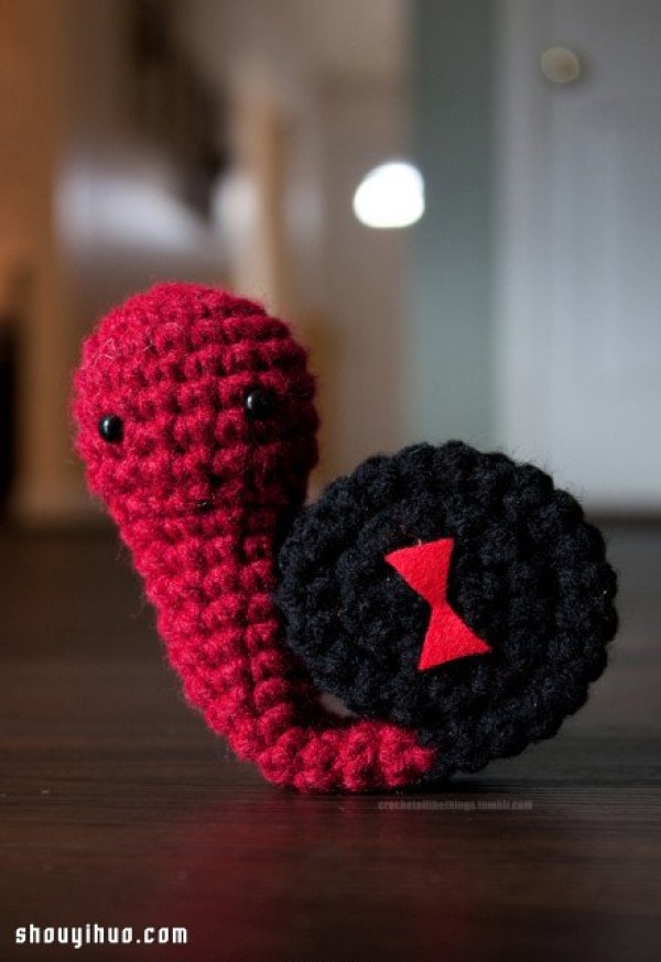 Avengers version of the crochet snail to identify who is who~