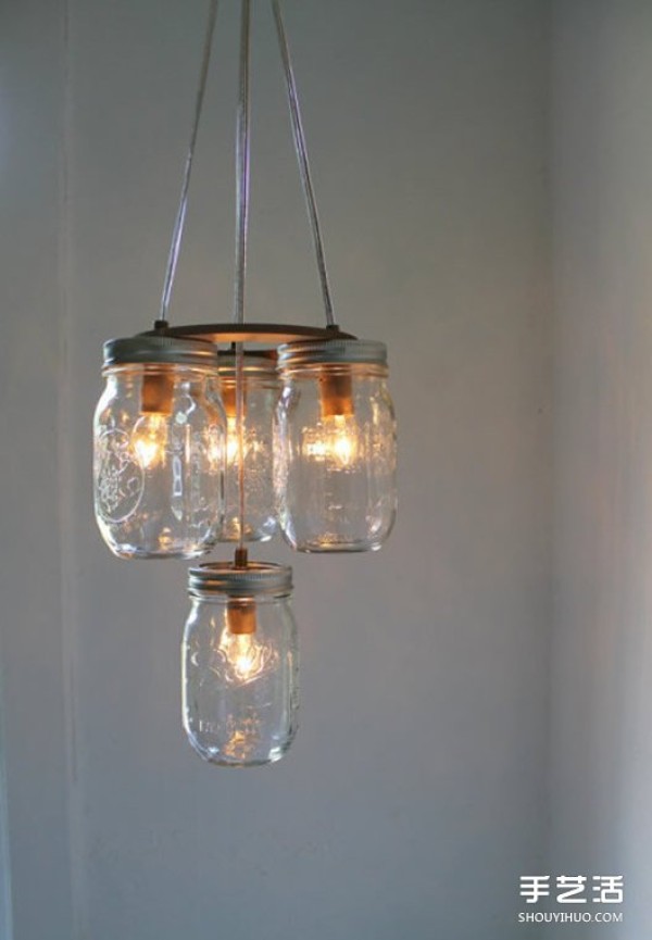 Using waste glass cans and bottles to make beautiful lighting by handmade DIY