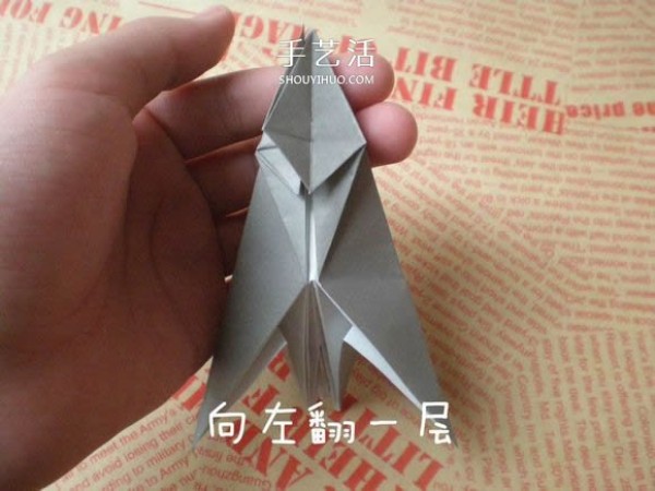 Illustrations of how to fold a cute puppy. Step-by-step pictures of origami puppies.