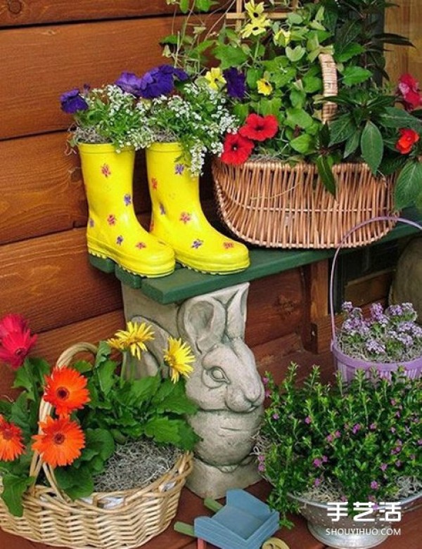 How to make flower pots from waste shoes, DIY flower pot tutorial from old shoes