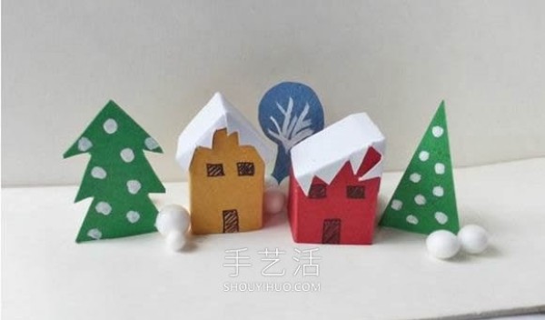 Tutorial on how to make a Christmas winter town with cardboard