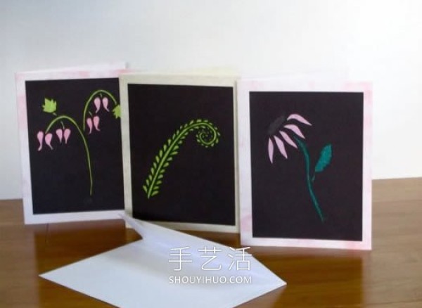 Illustrated tutorial on how to make a beautiful flower thankful card