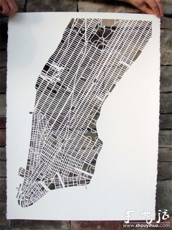 Map paper-cut art