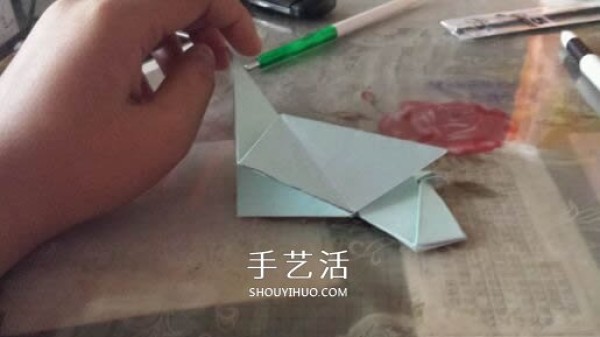 How to fold a three-dimensional elephant with diagrams and instructions for folding origami and a standing elephant