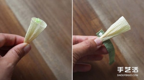 Illustration of how to fold a bell flower. How to make a bell flower from crepe paper.