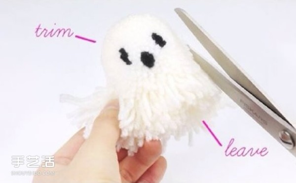 How to make a simple wool ball ghost with a wool doll ghost