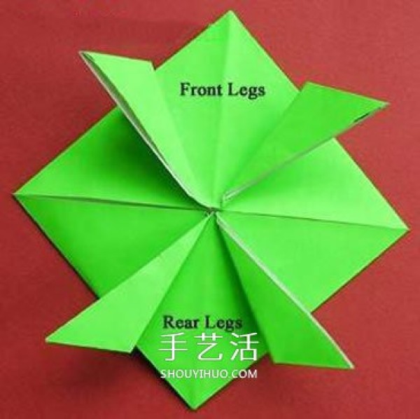 Illustration of a frog that jumps if you click origami origami