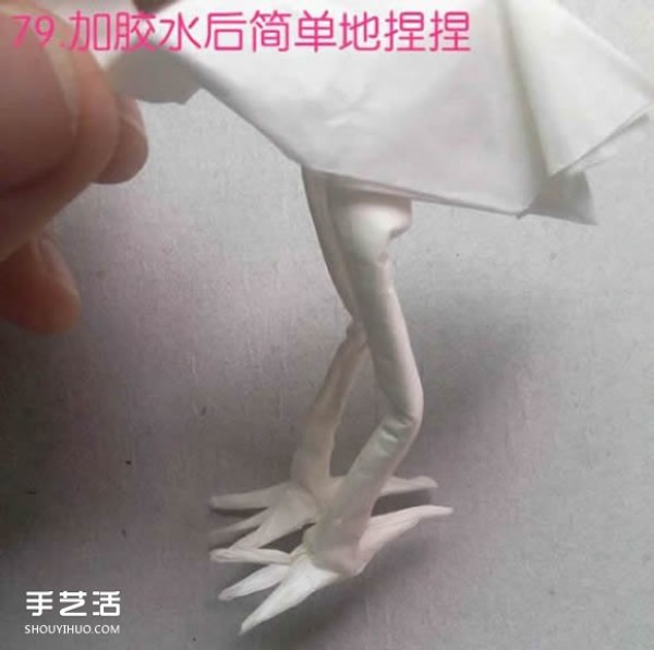 How to fold paper egrets with detailed illustrations of steps for folding three-dimensional egrets