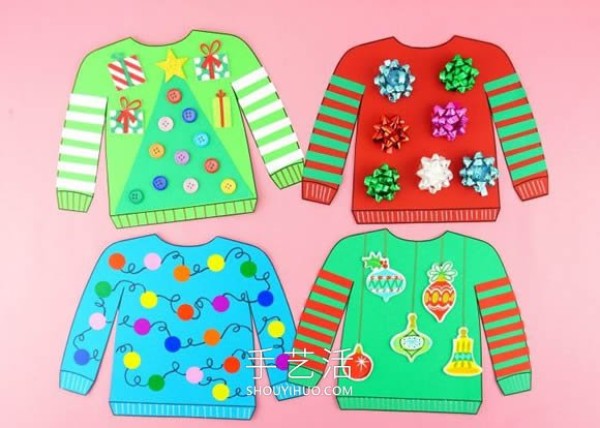 Tutorial on how to make handmade Christmas sweater decorations in kindergarten