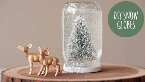 How to make a homemade snow glass bottle, a romantic snow scene decoration DIY tutorial