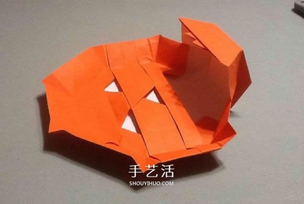 Origami illustration of three-dimensional jack-o