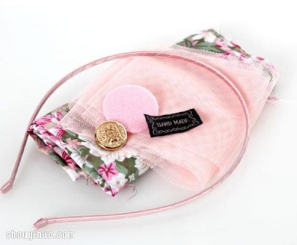 Illustrated tutorial on hand-making method of aesthetic style cloth flower headband