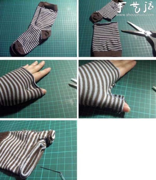 Cotton socks DIY beautiful gloves