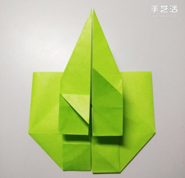 Three-dimensional duck origami step-by-step drawing and duck folding tutorial illustration