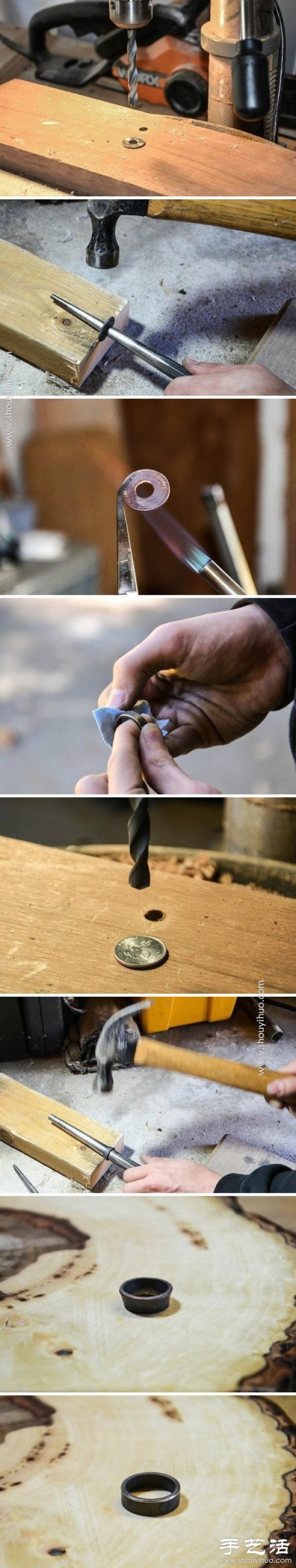 The beauty of pure handcrafting: polishing a classic and elegant ring with coins