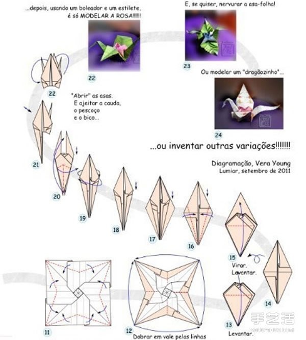 Tutorial on origami roses and paper cranes