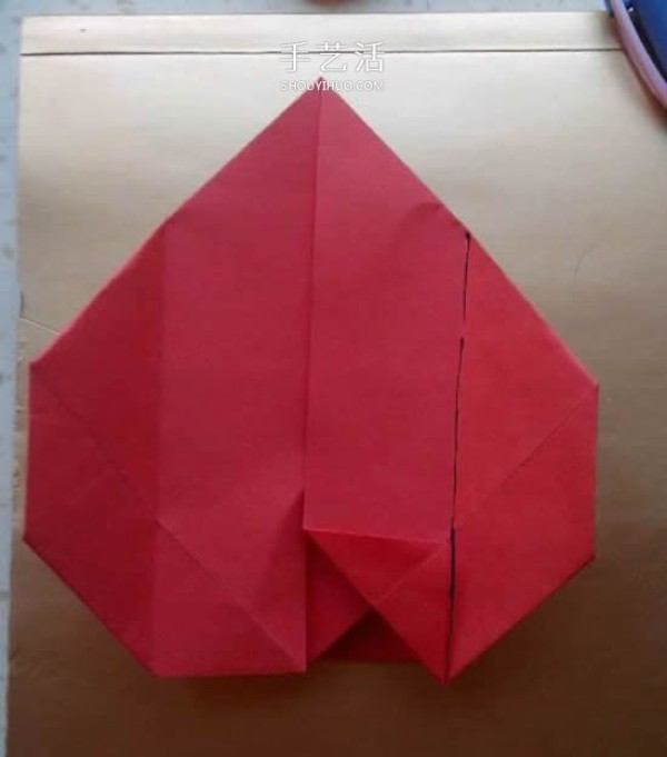 Childrens simple origami box tutorial, tripod-shaped paper box folding diagram