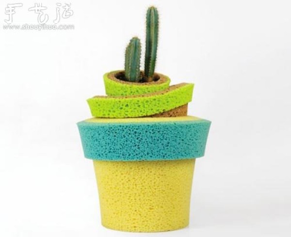 DIY practical sponge flower pot