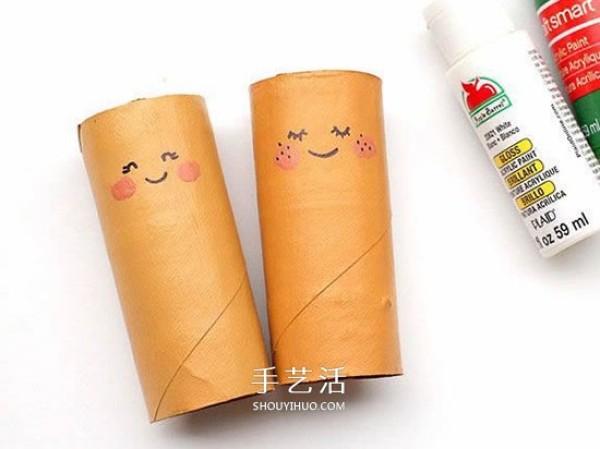 Kindergarten doll making uses paper tubes to make super cute girl mermaids