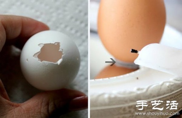 Egg shells are turned into treasures to make simple and beautiful handmade vases