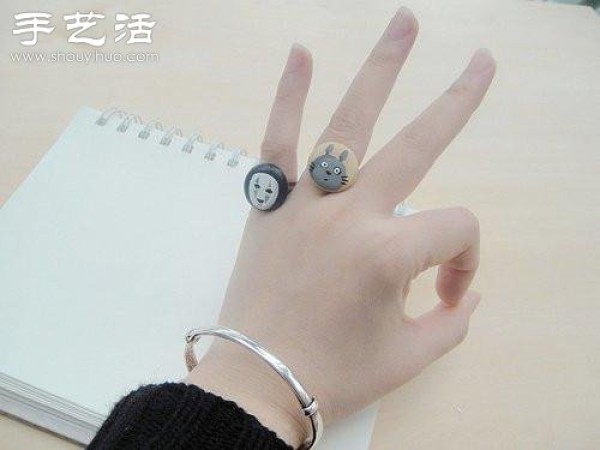 Go chess piece + ring setting creative DIY cute "gemstone" ring