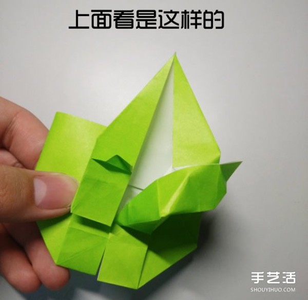 Three-dimensional duck origami step-by-step drawing and duck folding tutorial illustration