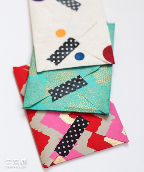 Illustrations of how to fold beautiful envelopes, simple and beautiful handmade envelopes