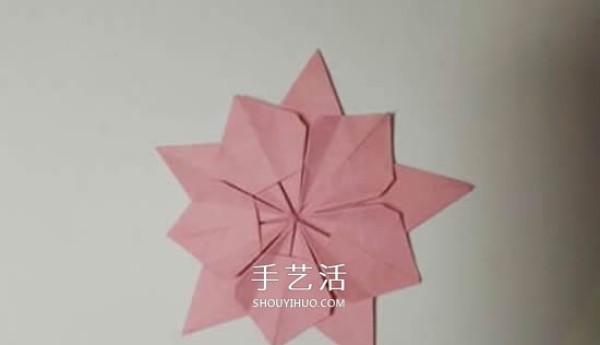 Christmas Origami Christmas Flower Illustration Steps for Folding a Flat Christmas Flower