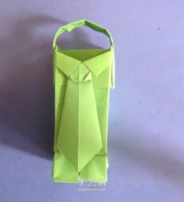 Creative paper box/paper basket origami illustration, shirt and tie is cute! 