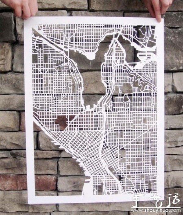 Map paper-cut art