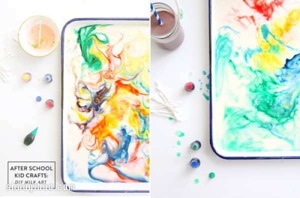 Milk tie-dye handmade DIY magical abstract paintings