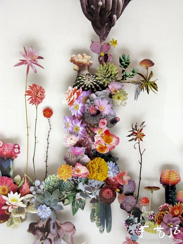 Exquisite DIY paper art works of paper flowers and branches