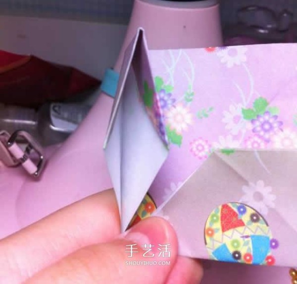 Mini rose flower origami tutorial with beautiful diamond rose folding illustrations