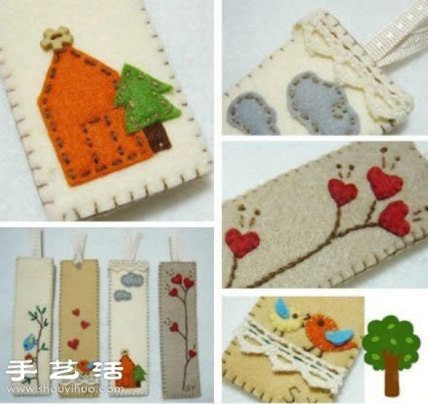 Non-woven bookmark hand-made illustrated tutorial