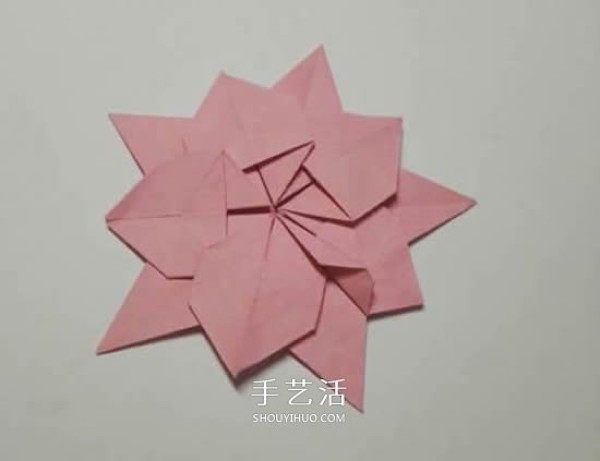 Christmas Origami Christmas Flower Illustration Steps for Folding a Flat Christmas Flower