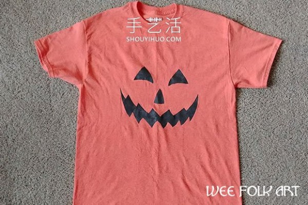 Illustrated tutorial on how to make your own Halloween Pumpkin T-shirt