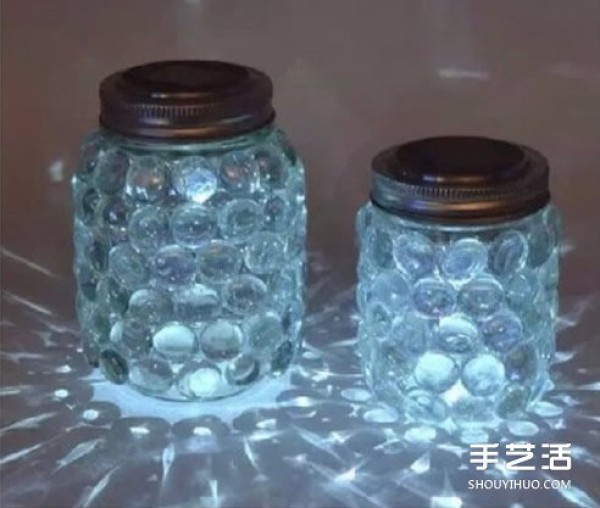 Use glass jar waste to hand-make Valentines Day romantic candle holder night light