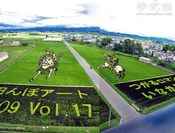 Wonderful and interesting creative DIY to create a giant picture in the rice fields