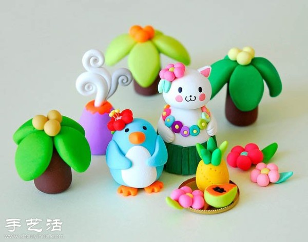 Clay+handmade DIY to make cute cartoon dolls