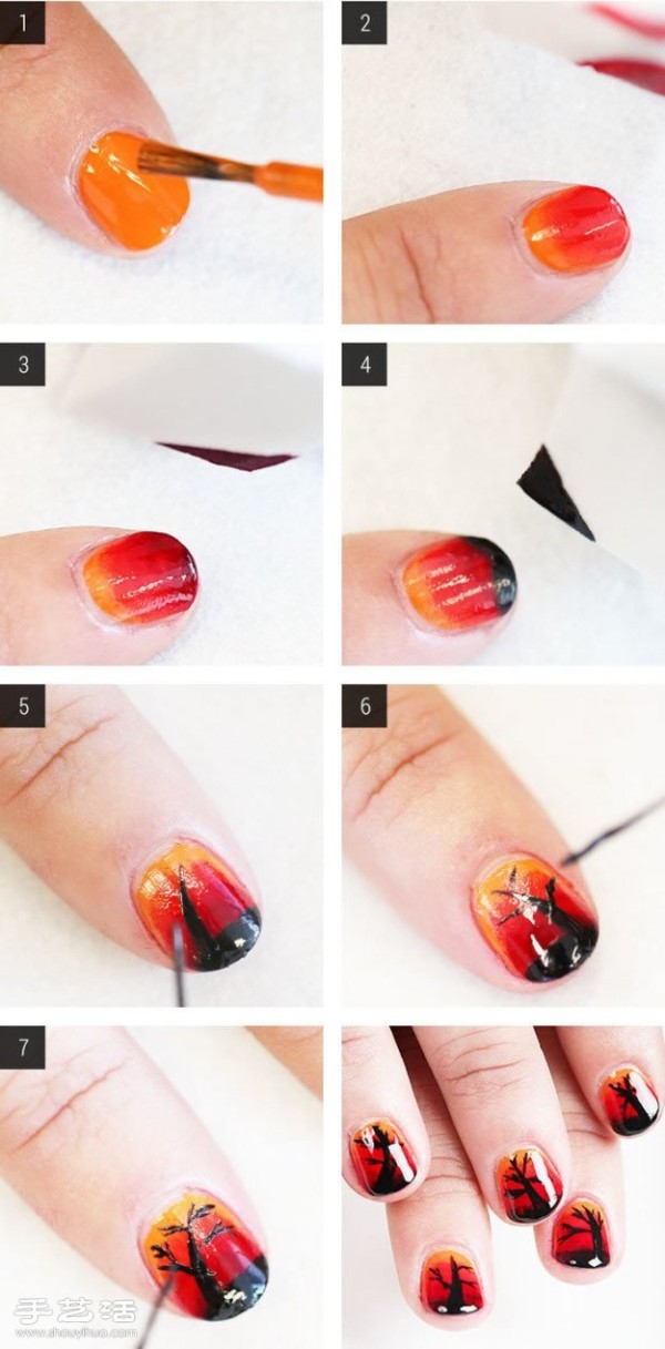 DIY manicure with gradient effect that can be easily done at home