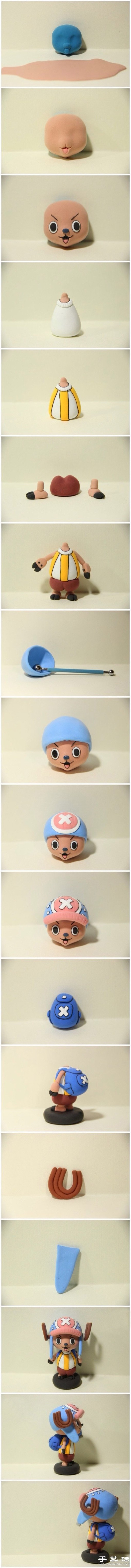 Ultra-light clay hand-made One Piece Chopper Illustrated Tutorial