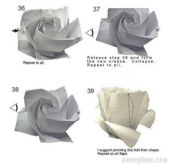 How to Fold Fuquan Roses, Fuquan Rose Folding Illustrated Tutorial