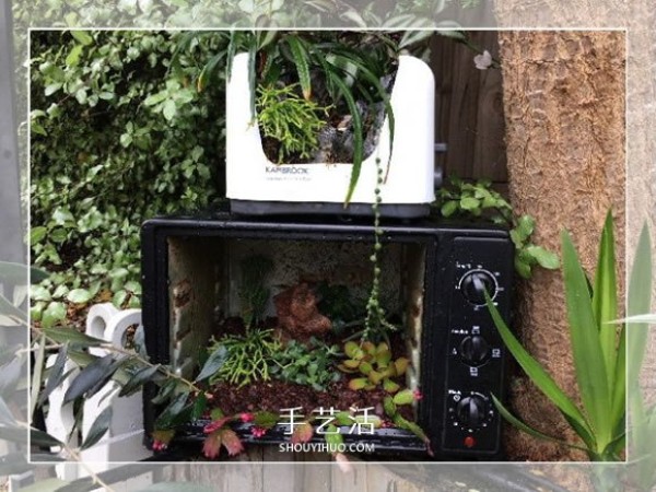 A small way to make a garden bonsai by using old oven waste